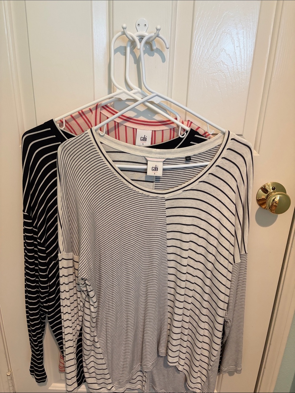 CAbi Black and White Mixed Stripe Long-Sleeve Tee